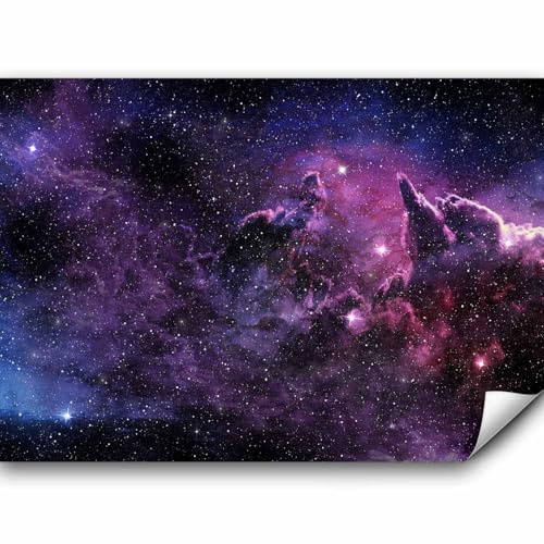 murando - Fototapete selbstklebend Galaxy, 392x280 cm, Schlafzimmer, modern | Selbstklebend ohne Kleister, Full HD Druck, ideal fürs Wohn- oder Schlafzimmer, schnelle Montage, lichtbeständig, geruchsfrei