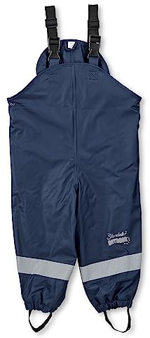 Sterntaler Regenhose gefüttert Uni - Kinder Regenhose wasserdicht - Jungen Matsch- und Buddelhose mit verschweißten Nähten und elastischen Hosenträgern - Regenbekleidung warm - Marine, Größe 80