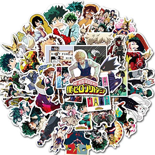 Huayao 50St. My Hero Academia Aufkleber, japanische Cartoon Anime Gon Freecss Whale Island Vinyl Aufkleber für Laptop, Wasserflasche, Auto, Skateboard, Gitarre, Helm