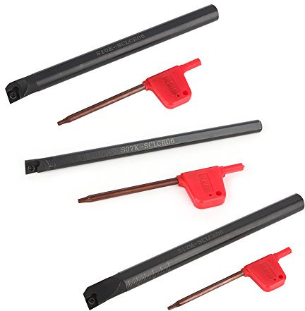 Outils Tour Metal, Mini Lathe Boring Bars, 150mm Lathe Boring Bar, Lathe Tool Set Shank, Lathe Boring Internal Turning Bar Holder SCLCR Lathe Boring Internal Turning Bar Holder + 10 Pcs CCMT0602