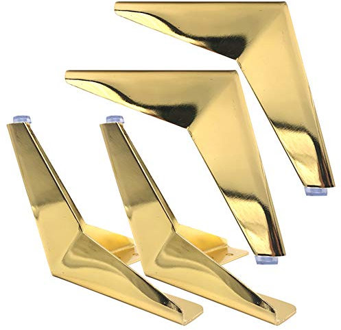ACXZ Moderne Designer Golden Möbel Beine 13/15 / 17cm, Dreieck Metall Sofa Beine, Möbel Füße für Schränke, TV-Schränke, 4er-Set