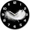 Tulup Glasuhr ⌀ 30cm - weißen Zeigern - Wanduhr Wandkunst Bild Gehärtetem Glas Uhr Echtglas Küche Wohnzimmer - Feder