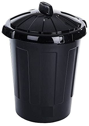 Easy Shopping® 80 Litre 80L Extra Large Black Plastic Dustbin Kitchen House Garden Storage Animal Feed Unit Bin with Clip Locking Lid (1)