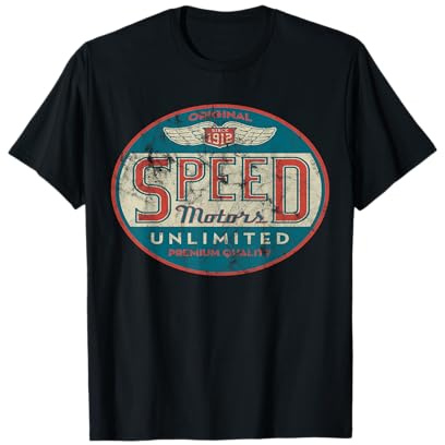 T-Shirt Vintage Speed Motor (Camicia invecchiata Donna e Uomo) Maglietta