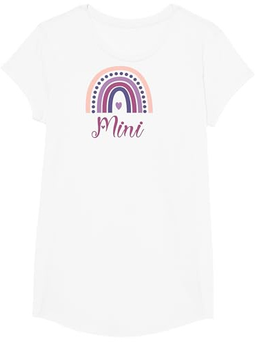 Mutter Tochter Outfit Regenbogen Mini Aufdruck Familie T-Shirt