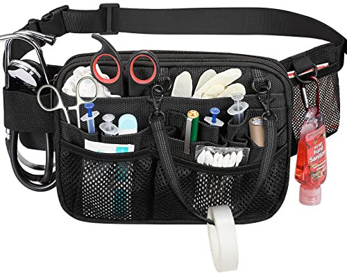 SITHON Krankenschwester Gürteltasche, Multifunktionale Werkzeuggürtel Organizer für Stethoskope, Verbandsscheren und andere medizinische Zubehör, Hüfttasche für Krankenschwestern, Krankenpflegeschüler