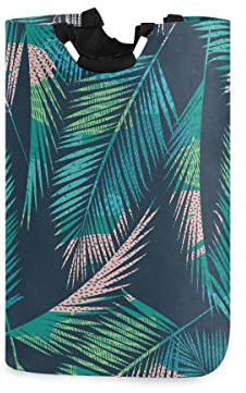 LDIYEU Feuilles Arbre Herbe Palmier Grand Panier à Linge Pliage Étanche Rangement Corbeille à Linge avec Poignées pour Maison Buanderie