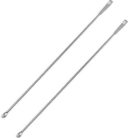 Lot de 2 cuillères à réactif Micro Laboratoire 100 mm - 250 mm - Acier inoxydable 304 2 en 1 - Spatules de laboratoire à double tête