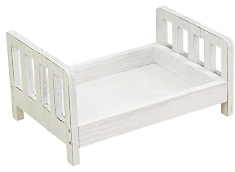 Liummrcy Neugeborene Fotografie Requisiten, Holzbett Hintergrund, Babyfoto Hintergrund, DIY kleines Holzbett, abnehmbares Bett, Studio Crib Shooting Requisiten Accessoires Photography Requisiten,