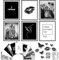 97 Decor Schwarz-Weiß-Poster für ästhetische Zimmer – Schwarz-Weiß-Wanddekoration, schwarz-weiße Raumdekoration für Teenager-Mädchen, Jungen-Spiel-Hasen-Kunstdrucke, Foto, Schlafzimmer, Dekoration