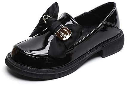 Mocassini da Donna Mary Jane Flats,Ladies Elegant Arco Super Morbido Work Scuola PU Pelle Scarpe Taglia 34-42 (37,Nero)