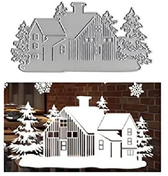 Qoiseys Haus Metall Stanzschablone Die Stanzen Basteln Prägeschablone, Stanzungen für DIY Scrapbooking Fotoalbum Dekoratives Papier Basteln Prägeschablone