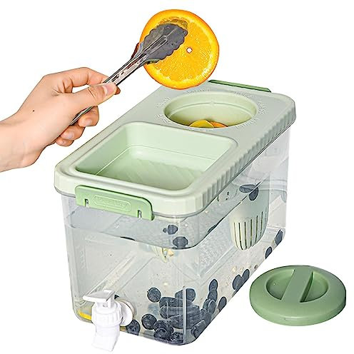 Frigorífico agua fría, dispensador bebidas frías 4 litros | Frigorífico tetera frutas gran capacidad dispensador bebidas heladas para camping, viajes, reuniones amigos