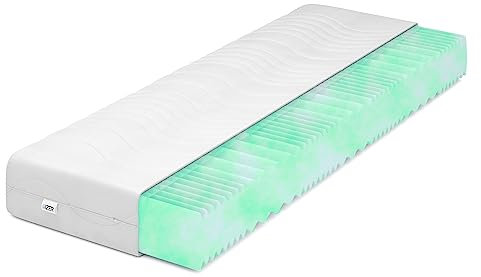 IZER Aqua Wave Kaltschaummatratze Härtegrad H3 70x190 11cm Orthopädische RG30 Matratze 7-Zonen Matratzenbezug mit Reißverschluss