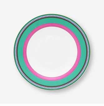 Pip Studio Chique Stripes Suppenteller pink-Green 23,5cm