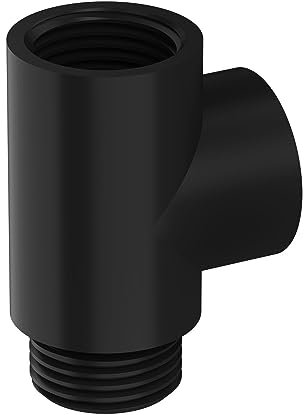 Black T Piece Adapter for Radiator Towel Rails Duel Fuel
