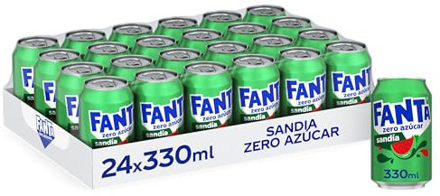 Fanta Sin Azúcar Sandía 330 ml, Pack de 24