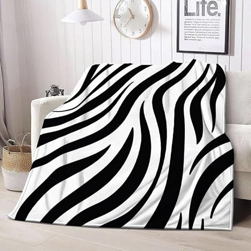 Kuscheldecke Flauschig Zebra Decke Sofa Flanell Fleecedecke, Weich und Warme Decken Zebradruck als Sofadecke Wohndecke Couchdecke Tagesdecke, Leichte Decke 180x200 cm