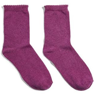 PIECES Pcsebby Glitter Long 1 Pack Socks Noos Chaussettes, Festival Fuchsia/détail : Toned Lurex, Taille Unique Femmes