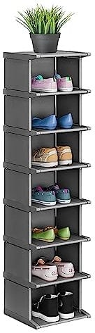 Gelanty Zapatero de 8 niveles, estrecho y alto, organizador vertical para zapatos, adecuado para entradas, pasillos, esquinas y armarios