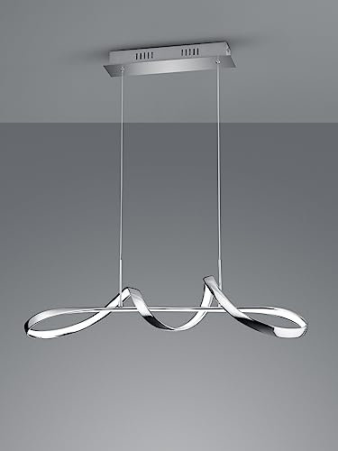 lightling Peggy LED Pendelleuchte, Breite: 81 cm, höhenverstellbar max. 150 cm, Switch Dimmer, Chrom Metall, 4000 Kelvin, 37W
