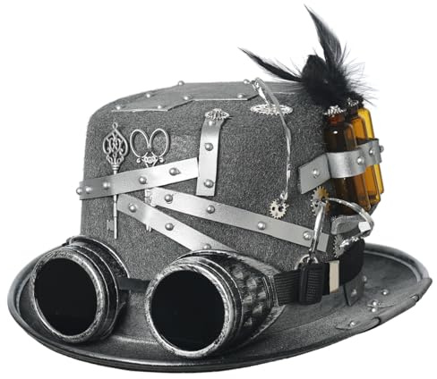 GRACEART Steampunk Hat Vintage Gears and Rivets Hat Steampunk Top Hat