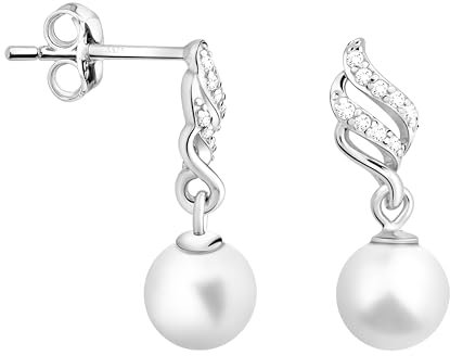 SOFIA MILANI - Damen Ohrringe 925 Silber - mit Zirkonia Steinen - Perlen Ohrstecker - E2441