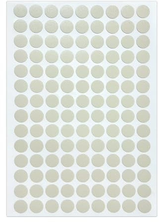 Highdecora Screw Hole Covers Caps Self Adhesive Stickers for Concealing Screw Holes for Furniture, Waterproof Stickers, 630 Pieces/ 5 Sheets, 13mm. (H708-Light_Grey)