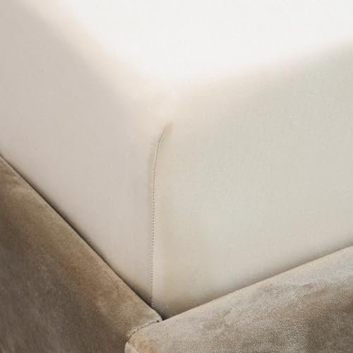 Pelly Jersey Bettlaken Betttuch Spannbetttuch beige Premium 160x200 cm HOMLA