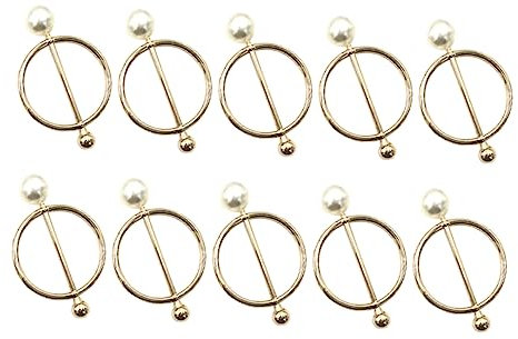 STOBOK 10st Strasssteine Posaune Gerade Stumm Halstuch Schalringe Aus Harz Slupper T-shirt-clips Runder Schalclip Slipper Schal Schmuckherstellung Charms Lampenschirm Hemd Knoten Metall