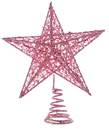 MAGICLULU 2pezzi Stella Di Natale Glitterata Pende Stella Albero Di Natale Decorazione Per Cima Albero
