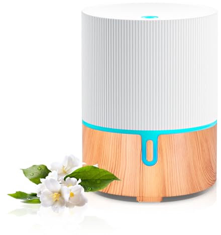 Essential Oil Diffuser Ceramic Electric Aroma Diffuser Aromatherapy Fragrance Humidifier with 7 Colors LED Light Ultrasonic Auto-Off Function for Home Office Yoga