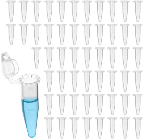 CryoKing 500 Stück Zentrifugenröhrchen 1,5ml, Reaktionsgefäße Stoffkapseln, Mikrozentrifugenröhrchen aus Kunststoff, Reaktionsgefäße, Probenröhrchen, Koks Röhrchen mit Snap Cap, Konischer Boden