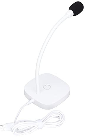 Beufee Microfono USB, Microfono per Computer Microfono da Gioco Regolabile a 360° Microfono a Condensatore Omnidirezionale per Lo Streaming di Podcast(Bianco)