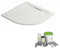 Jacob Delafon Pack Receveur de Douche 90 x 90 Flight Pure Quart de Rond Blanc + Kit d'étanchéité WEDI + Pieds