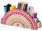 JIANTA Schreibtisch Organizer Regenbogen Stifthalter Stifteköcher aus Holz, Kinder Schreibtisch Büro Organizer für Kinder Stiftebox und Klassenzimmer Organisation