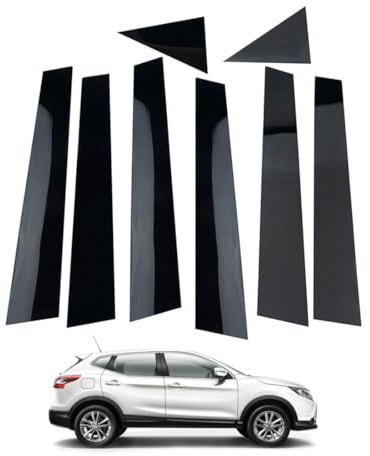 QQDQUUHV Glossy Black Pillar Post Window Trim For Qashqai J11 2015-2022 Door Window Pillar Cover Sticker Decals Kits
