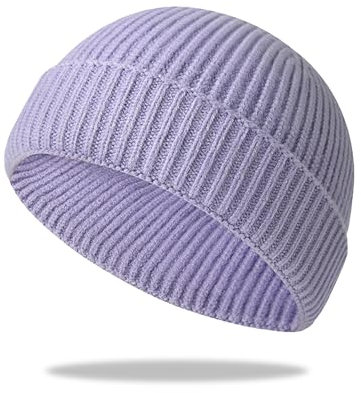 Trawler Beanie Hat - Short Fisherman Beanies in Cold Weather Stretch Skull Cap Retro and Hip-hop Style
