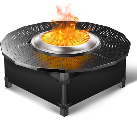 Wanchao 101,6 cm große Feuerstelle, Tischplatte für Solo-Herd, Lagerfeuer und Ranger-Holzverbrennung, pulverbeschichtete Stahl-Tischplatte für Soloofen, Lagerfeuer-Zubehör, 61 cm innen, passend für