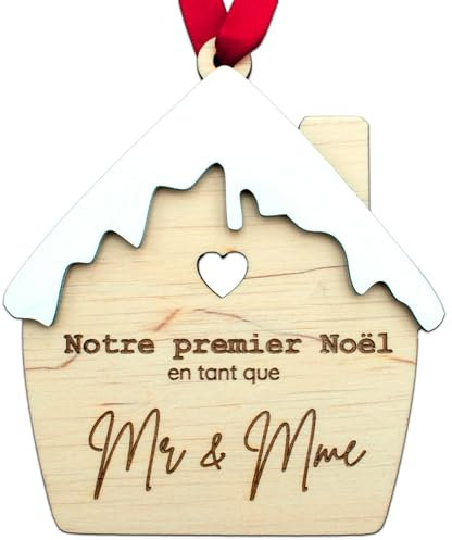 ERNESTINE - Weihnachtskugel, personalisierbar, für Paare, Familie und Paare, Herren und Damen, originelle und einzigartige Weihnachtsdekoration, personalisierbar, Weihnachtspaar, Weihnachtsbaumkugel