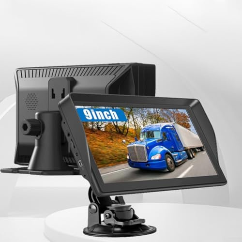 Eawfgtuw GPS de 9 pulgadas para navegador para conductores comerciales de automóviles, camiones, 2024, Europa, Reino Unido, Francia, actualizaciones de mapas, guía de voz, transmisión FM, reproductor