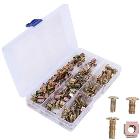 KICHOUSE 120pcs Box Cage Floating Nut Kit Nut Square Screw for Computer Rack Mount Insert Float