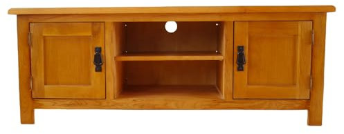 Kemtpase Oak Large TV Unit Cabinet for Living Room 120 cm Solid Wood Oak Television Stand Suitable for for Living Room or Bedroom 120 * 35 * 45CM(W*D*H)
