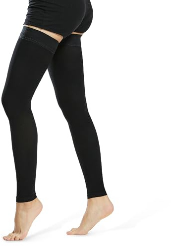 Beister kompressionsstrümpfe damen & Herren medizinisch oberschenkel, Firm 20-30 mmhg Unterstützung Strümpfe mit Dot Silikonband, Oberschenkel Footless Compression Stocksfür Krampfadern, Ödeme