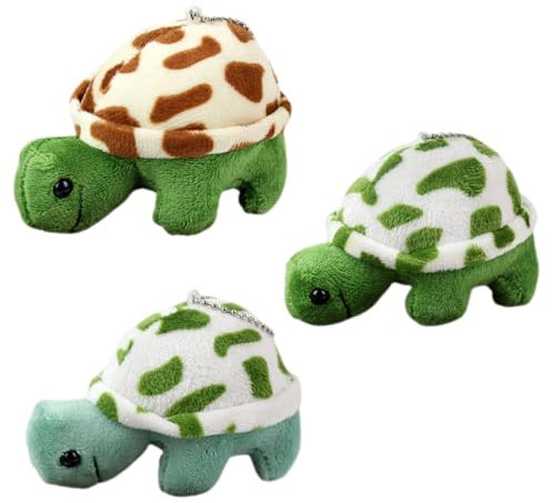 ifundom 3 Pièces Jouet en Peluche Pendentif Tortue Jouet Tortue en Peluche Porte-clés en Peluche Goodies Noel Plush Anneaux Porte clé charmes de Porte-clés Pendentif à