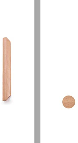 Maniglia in legno a forma di fiocco per cassetti per mobili, porte, armadietti, guardaroba, ferramenta, pomello in legno di faggio (230 mm)