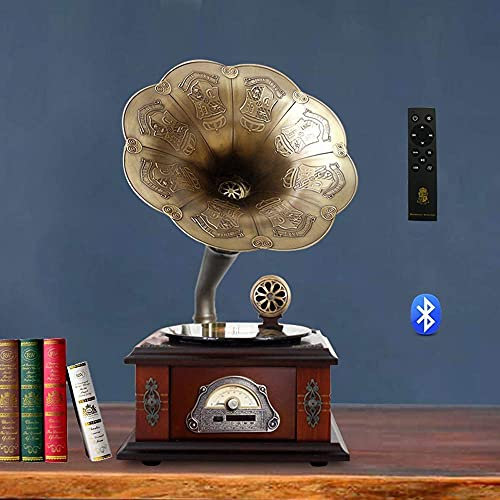 Aioneer Gramófono Portátil, Tocadiscos De Gramófono, Tocadiscos Retro, Fonógrafo De Madera GE Cada Familia