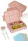 Deine Schulhelden Bento Box - Brotdose für Erwachsene und Kinder - Bruchfeste, Auslaufsichere Lunchbox mit Besteck & Becher - BPA frei, Spülmaschinen- & Mikrowellengeeignet - Kapazität 1330ml (rosa)
