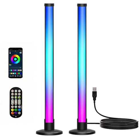 ThreeH RGB Gaming LED Lichtleiste mit App & Fernbedienung, 16 Mio. Farben USB – Doppelte Ambient-Beleuchtung für TV/PC Raum Smart Home Deko