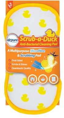 airpure Duck Anti-Bacterial Cleaning Multipurpose Microfibre & Scrubbing Pad Sponge | Dual Sided for Home, Kitchen, Bathroom | Reusable | Non Scratch, Variety, One Size